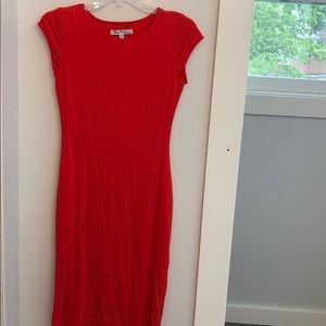 Velvet Torch Coral Red Midi Dress